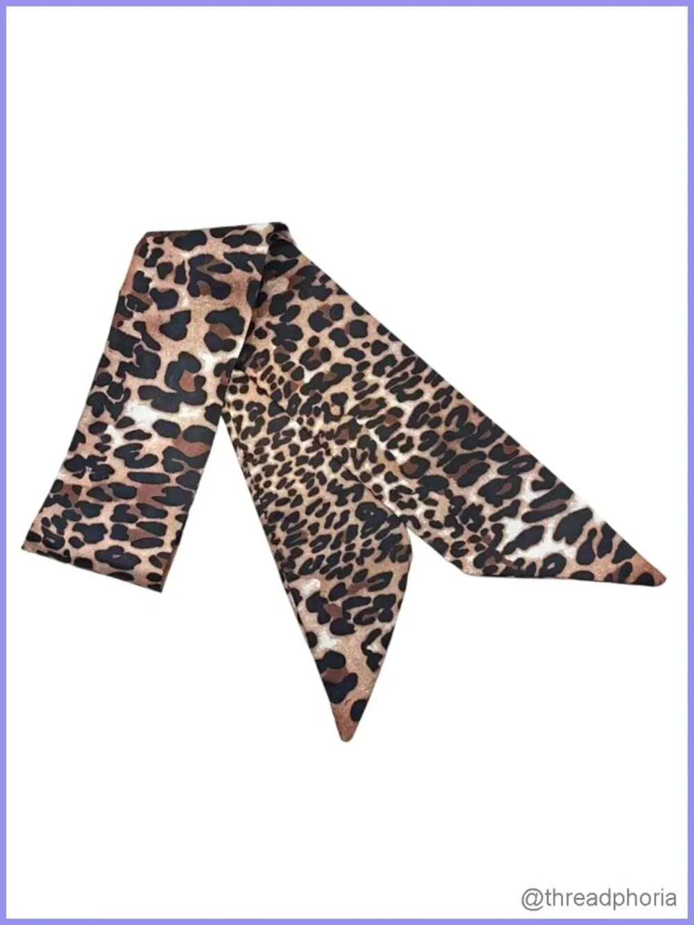 Leopard Print Skinny Scarf Long Neck Scarf Hair Waistband Accessory